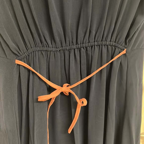 NWT Dress in Blue & Pink with lining, stretch, double frill, belt! Size UK M/L - Picture 9 of 14